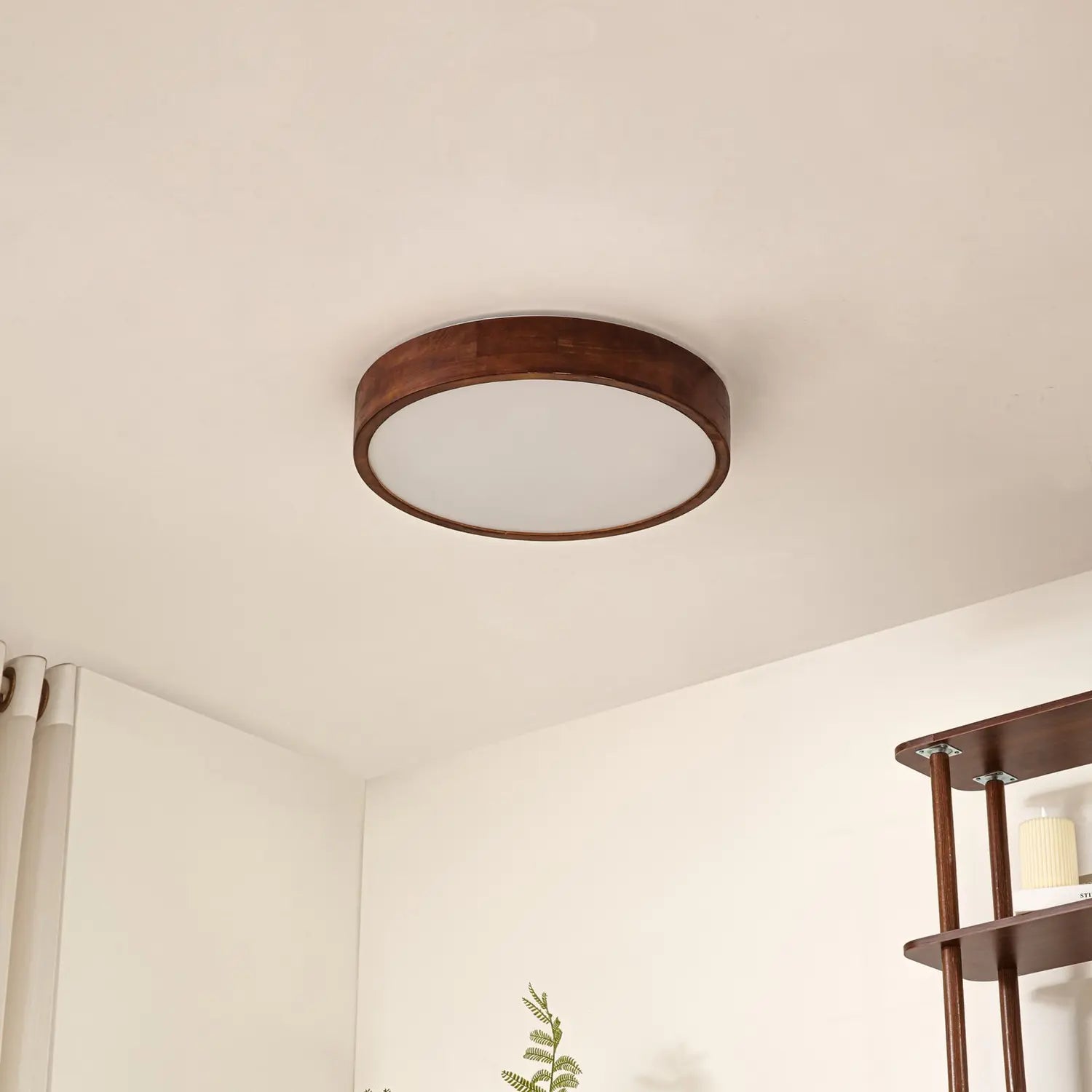 B-Ware Lindby Deckenleuchte Tanju Deckenlampe Leuchte Lampe E27 Walnussholz 4 Flg 50cm - 4255830902758