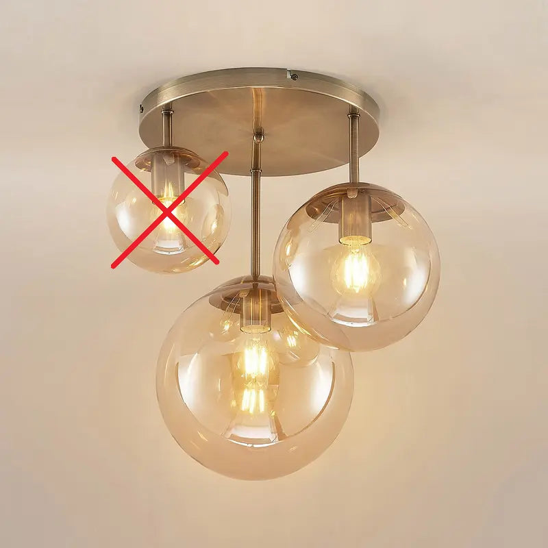 B-Ware Lindby Teeja Deckenlampe 3 Glaskugeln Messing Leuchte Glas Siehe Text/Foto - 4251911746037