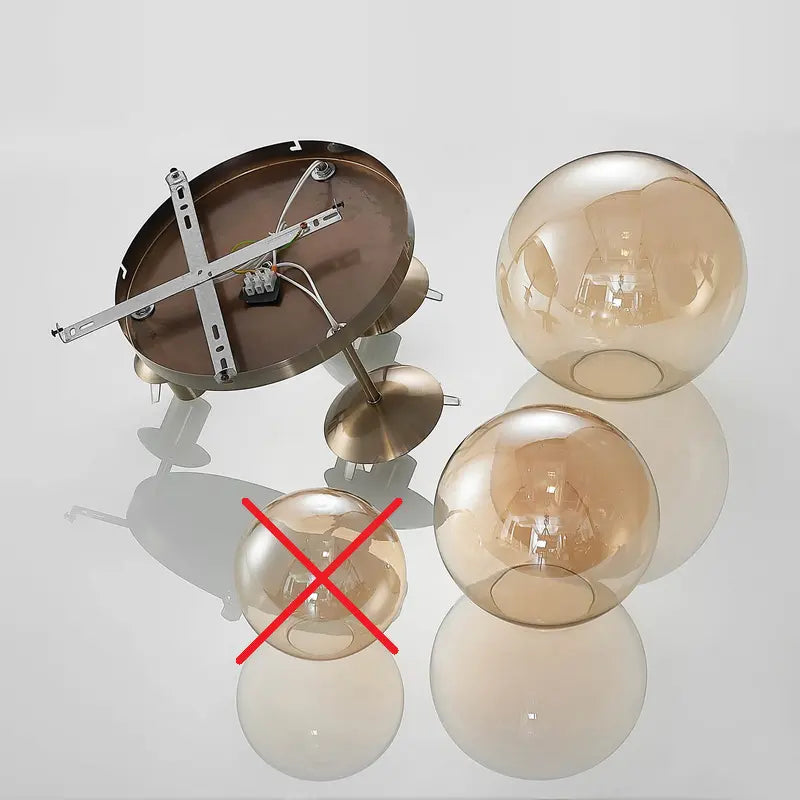 B-Ware Lindby Teeja Deckenlampe 3 Glaskugeln Messing Leuchte Glas Siehe Text/Foto - 4251911746037