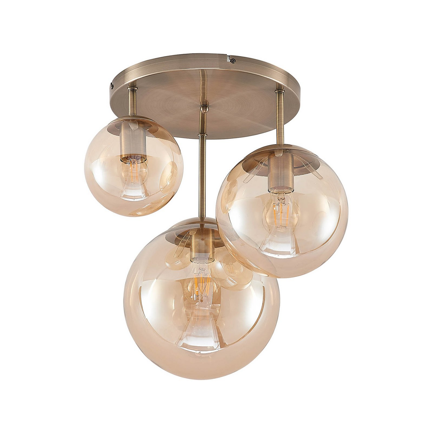 B-Ware Lindby Teeja Deckenlampe 3 Glaskugeln Messing Deckenlampe Glaslampe Lampe Glas - 4251911746037