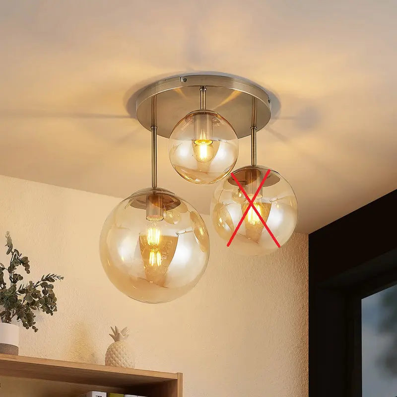 B-Ware Lindby Teeja Deckenlampe 3 Glaskugeln Messing Deckenlampe Lampe Siehe Text/Foto - 4251911746037