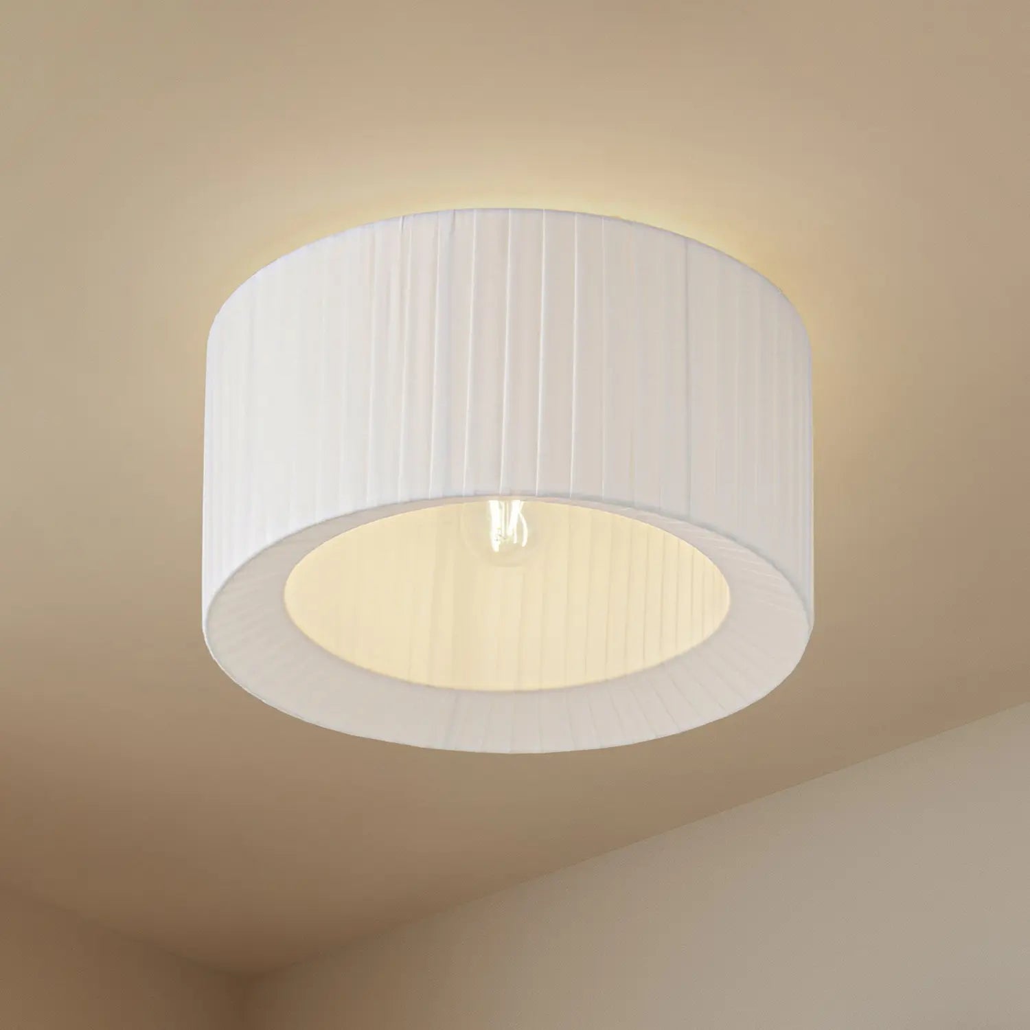 B-Ware Lindby Deckenleuchte Lampe Hauptlicht Virelle Weiß Textil ø 40 Cm E27 - 4255830903731