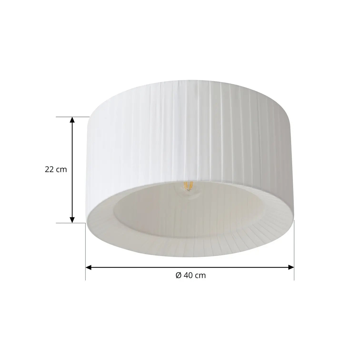 B-Ware Lindby Deckenleuchte Lampe Hauptlicht Virelle Weiß Textil ø 40 Cm E27 - 4255830903731