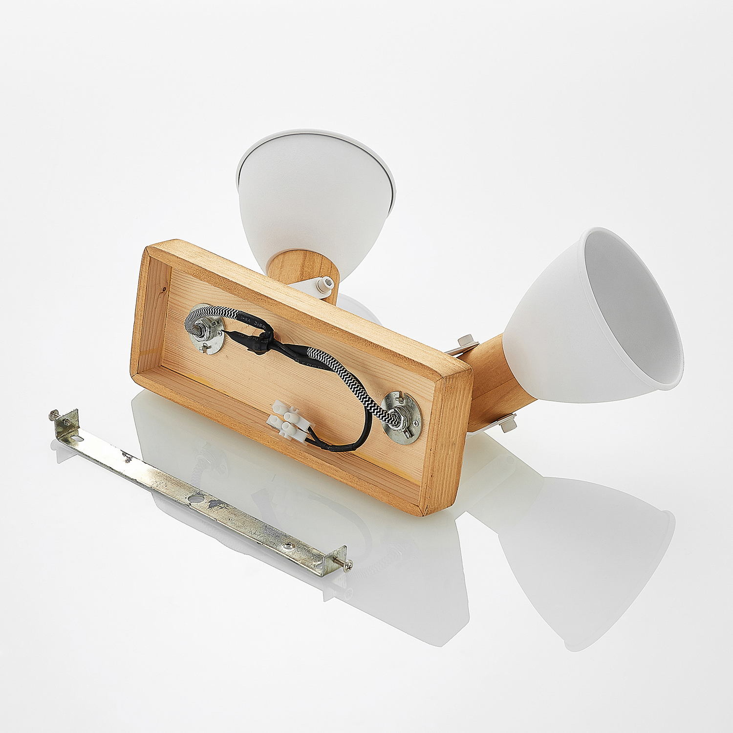B-Ware Lindby Merela Deckenlampe Deckenlicht Deckenstrahler Lampe Holz Zweiflammig E14