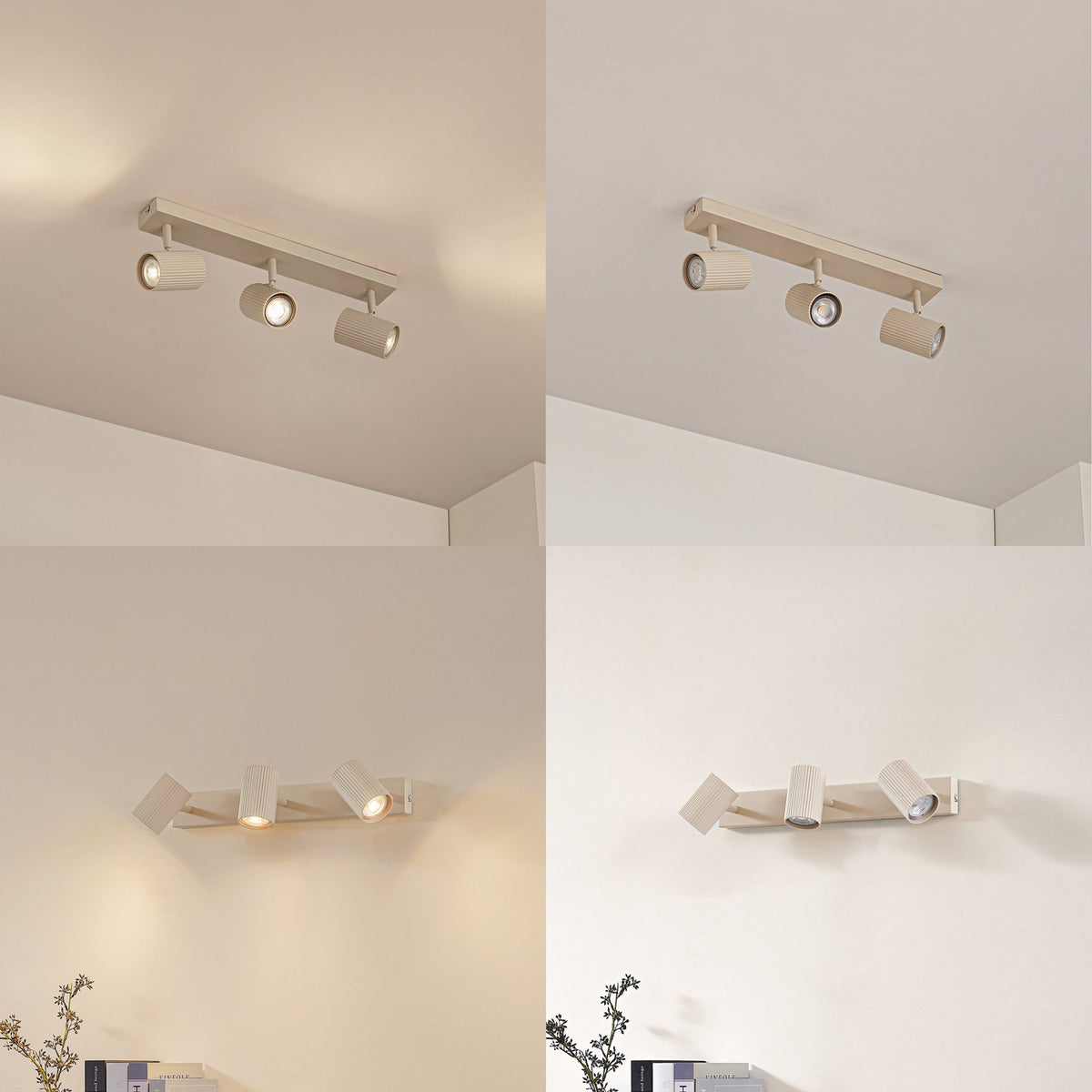 Lindby Deckenspots Strahler Kardis beige 3-flammig Metall GU10 LED Beleuchtung - 4255830903991