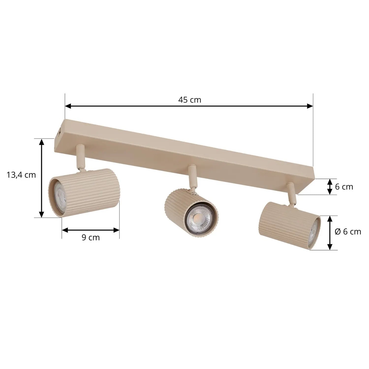 B-Ware Lindby Deckenspots Strahler Kardis Beige 3 Flammig Metall Gu10 Led Beleuchtung