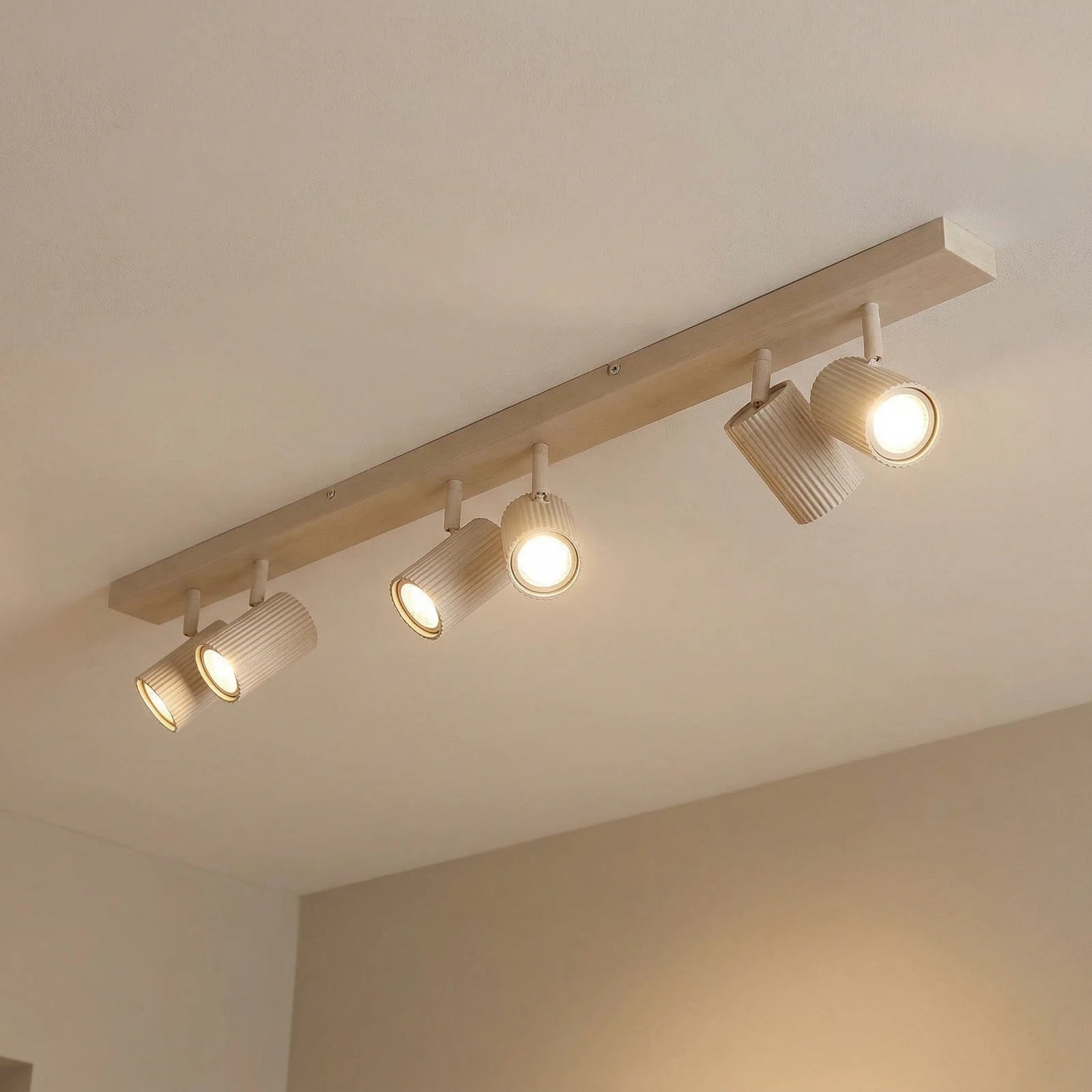 Lindby Deckenspots Spotleuchte Kardis beige 6-flammig Metall LED GU10 100 cm - 4255830904004