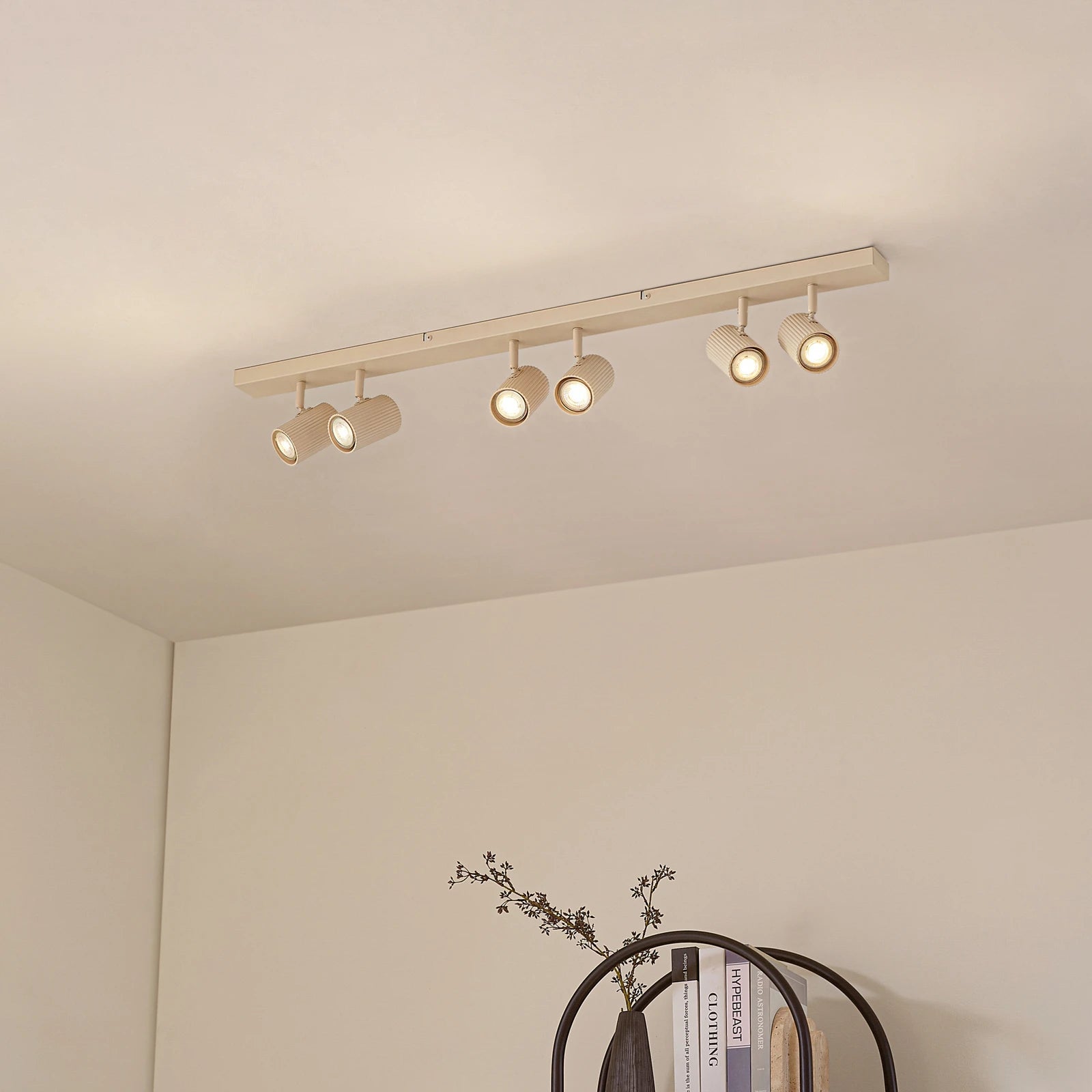 Lindby Deckenspots Spotleuchte Kardis beige 6-flammig Metall LED GU10 100 cm - 4255830904004