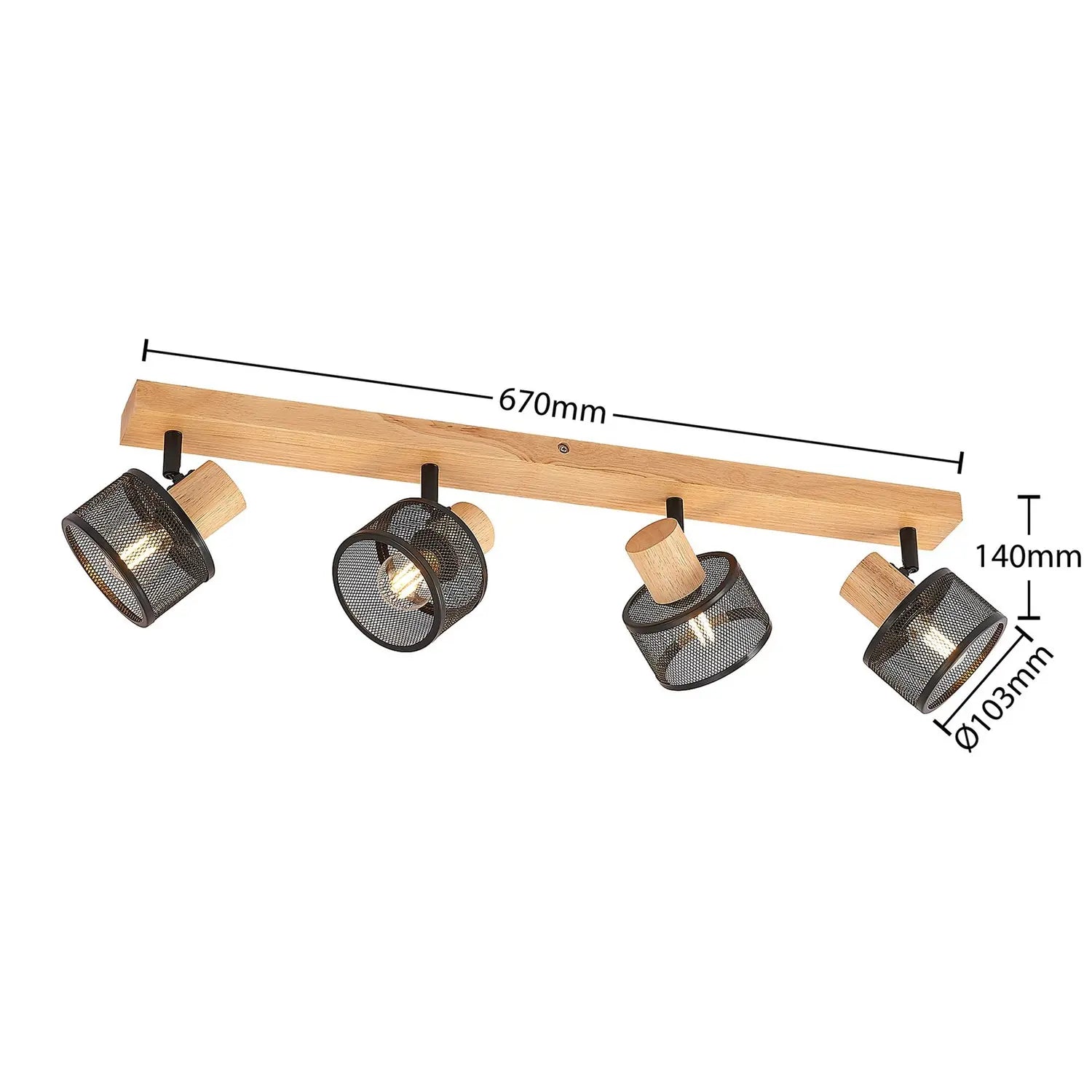 B-Ware Lindby Evinora Deckenstrahler Deckenlampe Deko Deckenlicht E14 Aus Holz 4 Flg - 4251911700039