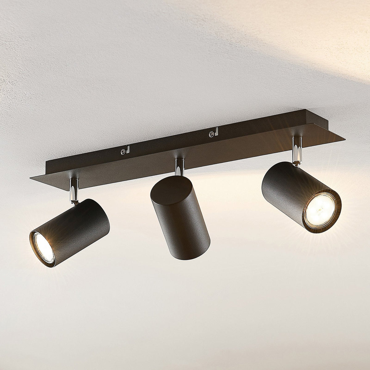 Lindby Deckenstrahler Joffrey Deckenleuchte Deckenlampe schwarz 49cm 3-flg GU10 - 42510965725990