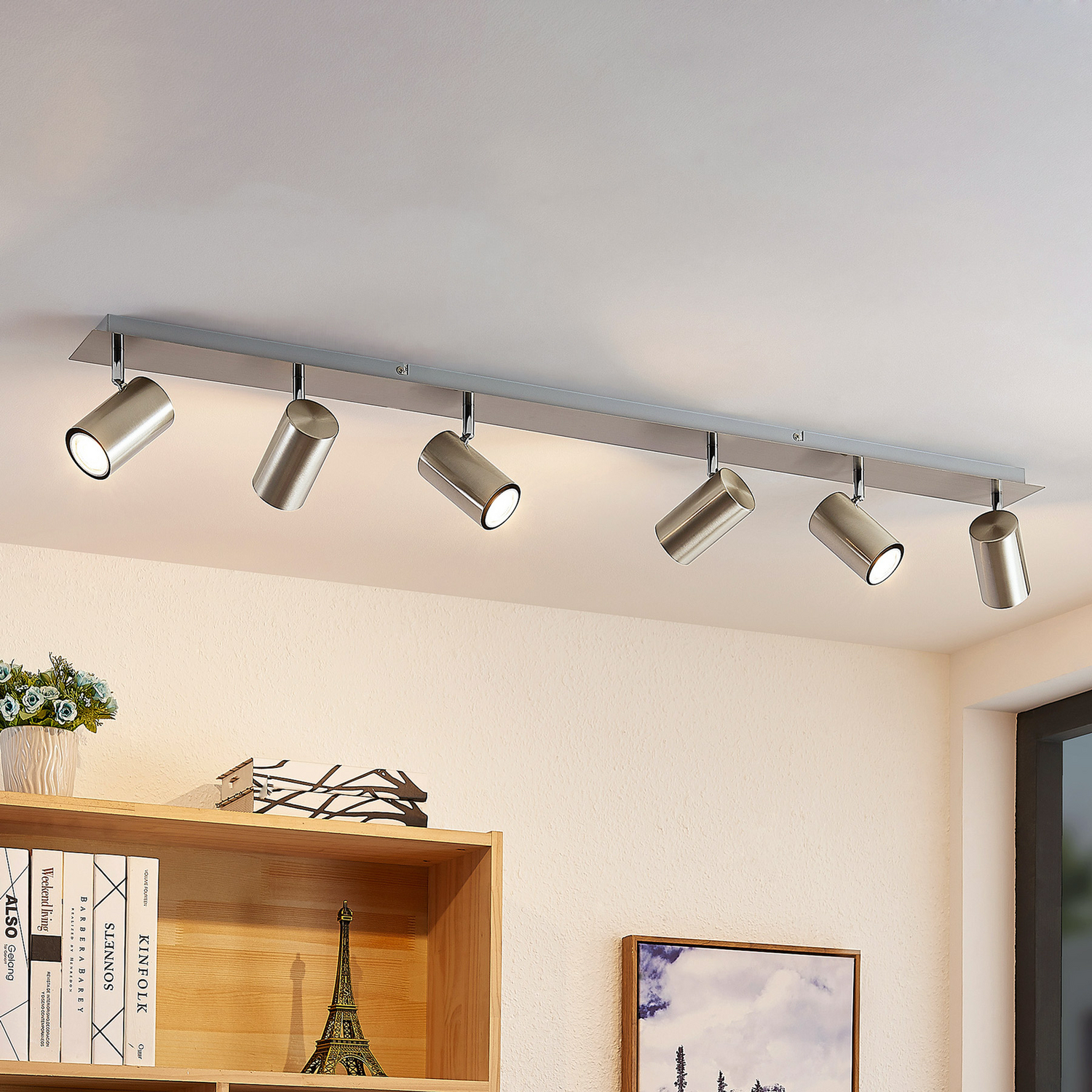B-Ware Lindby Joffrey Deckenstrahler Deckenleuchte Deckenlampe Leuchte Led 6 Fl. Nickel - 4251911728613