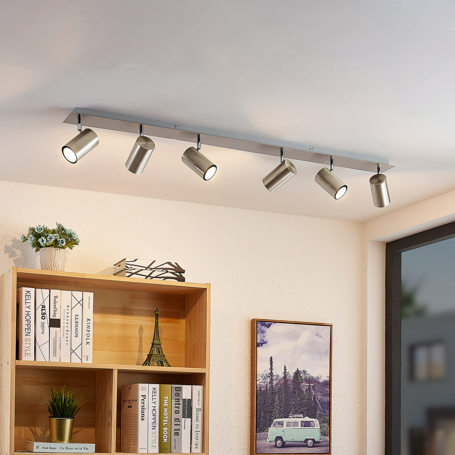 B-Ware Lindby Joffrey Deckenstrahler Deckenleuchte Deckenlampe Leuchte Led 6 Fl. Nickel - 4251911728613