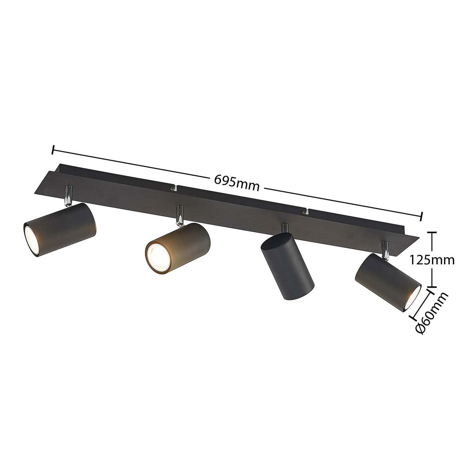 B-Ware Lindby Joffrey Deckenstrahler Deckenlampe Deckenleuchte Lampe 4 Fl 70 Cm Schwarz - 4251911728514