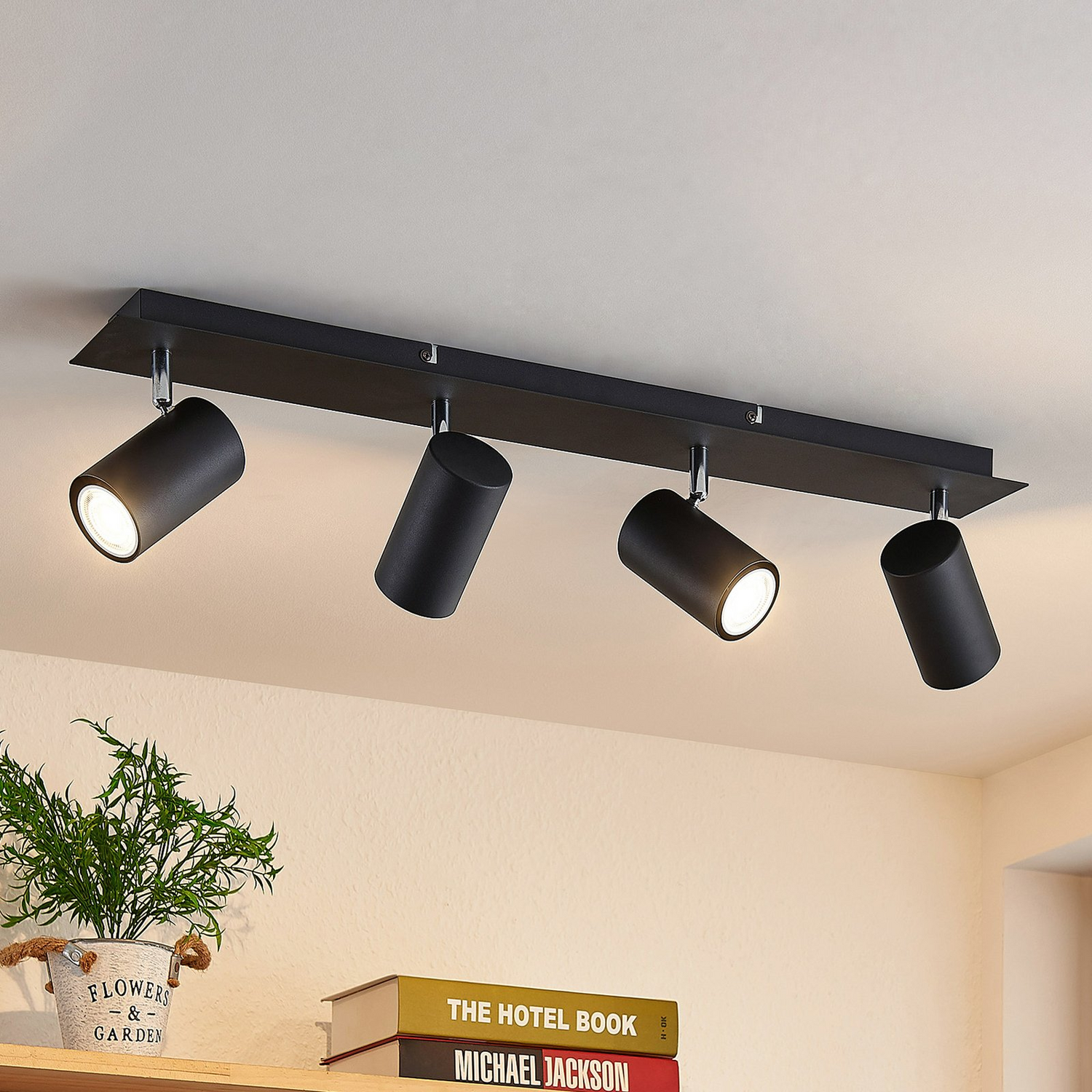 B-Ware Lindby Joffrey Deckenstrahler Deckenlampe Deckenleuchte Lampe 4 Fl 70 Cm Schwarz