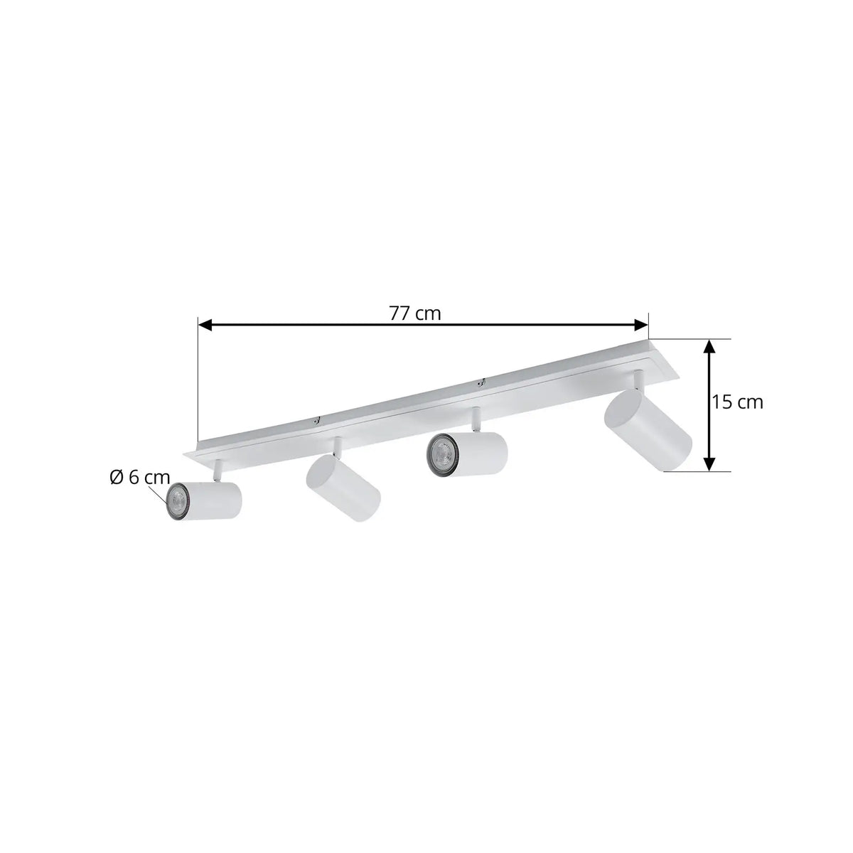 Lindby Deckenstrahler Joffrey Deckenlampe Deckenleuchte 80 cm weiß 4-flg. GU10 - 9627885