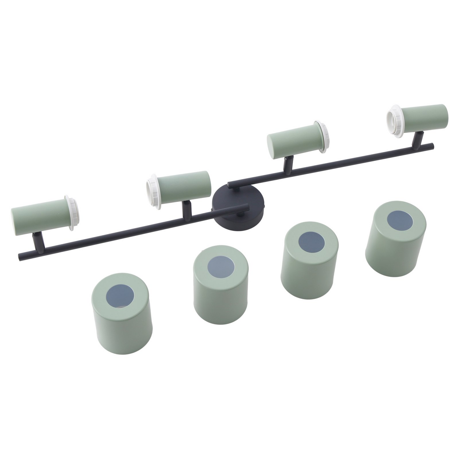 B-Ware Lindby Deckenstrahler Ovelia, Grün/Schwarz Lang Deckenlampe Strahler Lampe E27 - 4251911775129