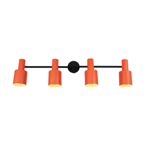 B-Ware Lindby Deckenstrahler Ovelia, Orange Schwarz Eisen Deckenlampe Deckenleuchte