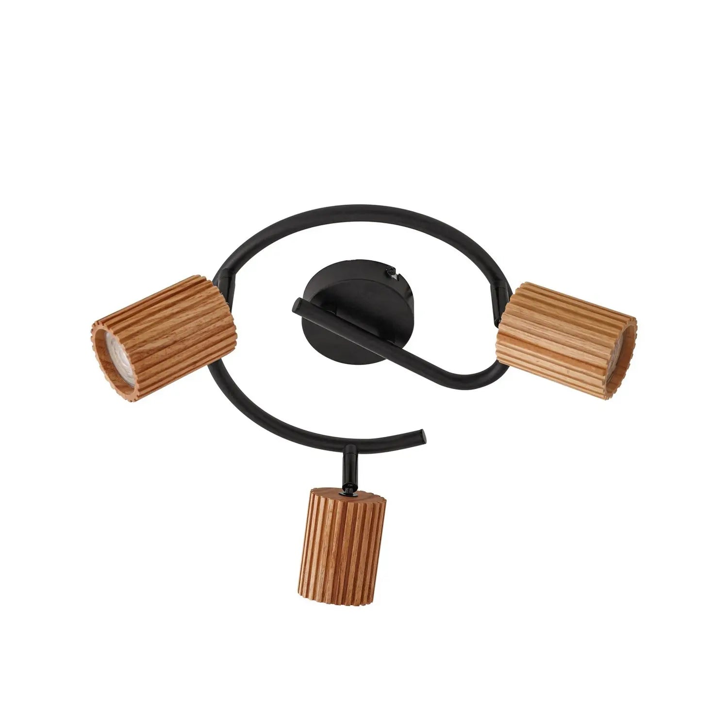 B-Ware Lindby Deckenstrahler Spot Strahler Holz Schwarz Eisen Stralino 3 Flammig Gu10 - 4255830903809