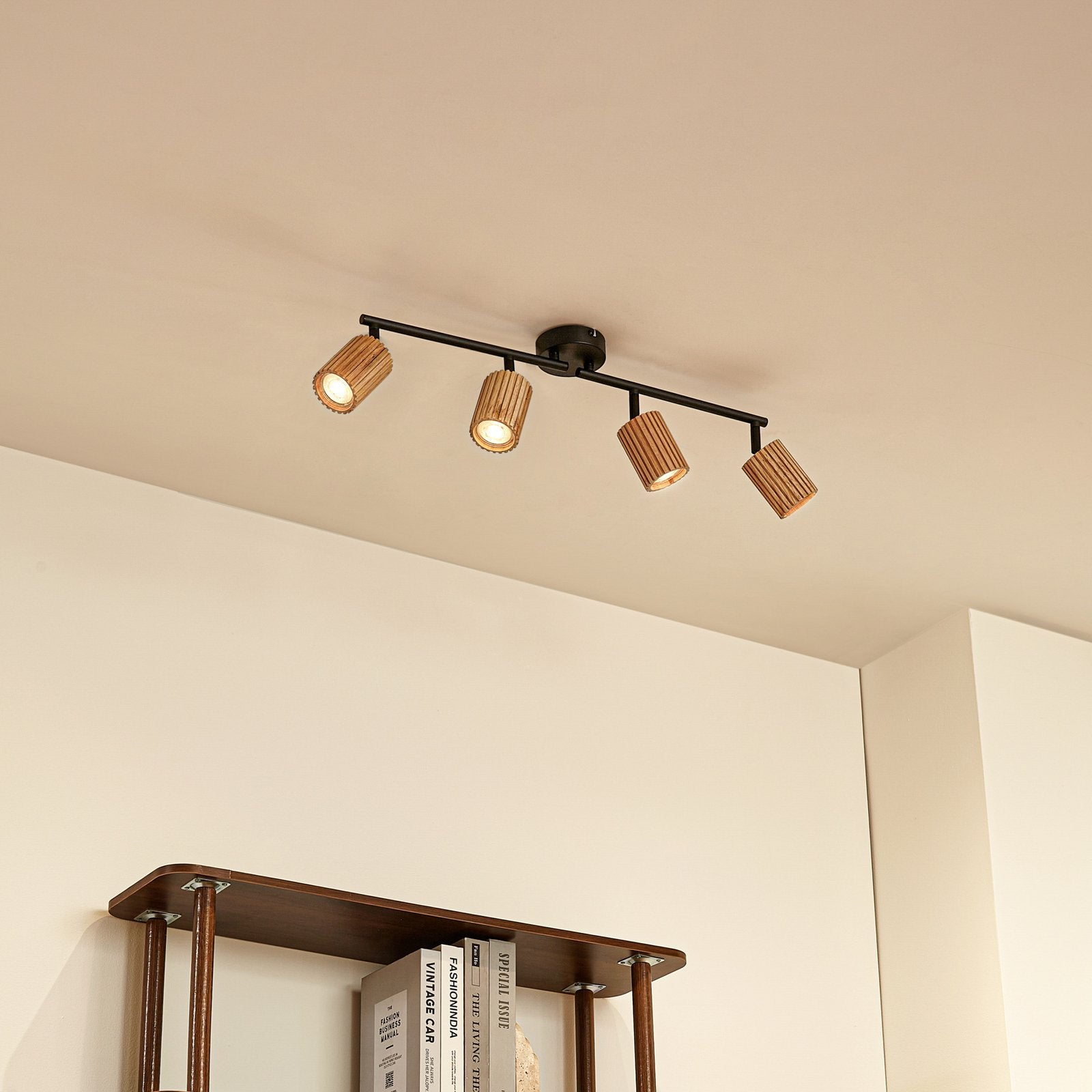 Lindby Deckenstrahler Strahler Stralino Deckenleuchte 4-flg Lampe L60 cm Holz - 4255830903816