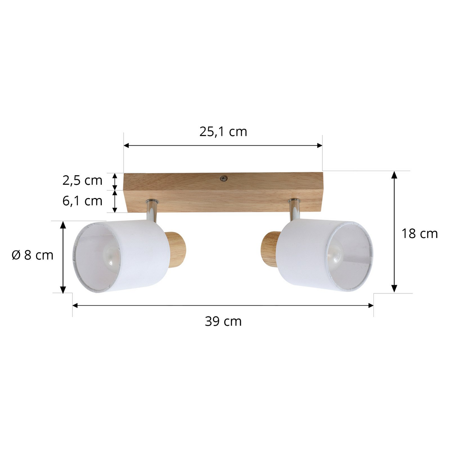 B-Ware Lindby Wanessa Deckenstrahler 2 Fl. Holz Deckenlampe Lampe Strahler Leuchte E14 - 4251096566758