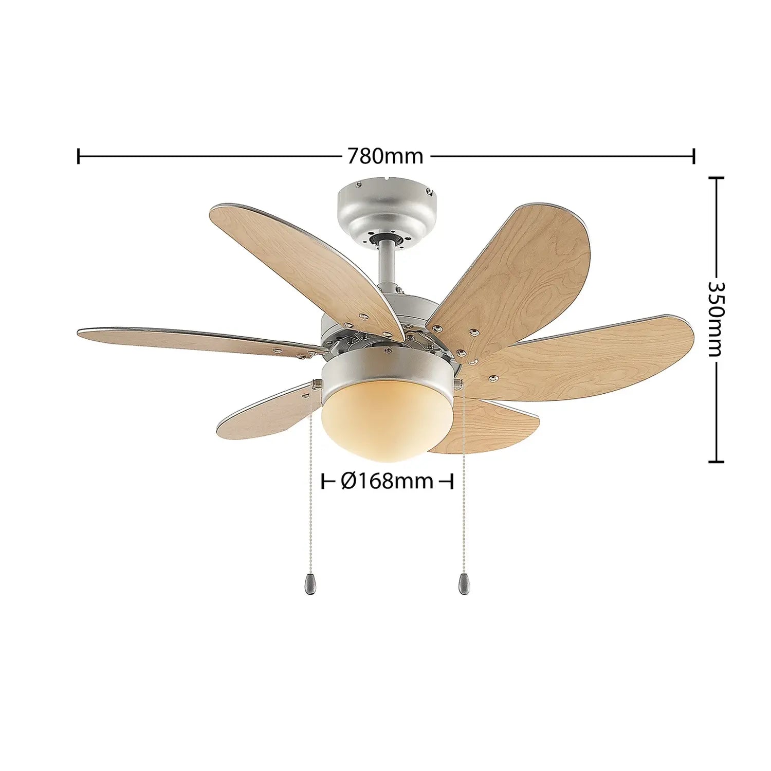 B-Ware Lindby Minja Deckenventilator Ventilator Holzflügel Silber Siehe Text - 4251911744590