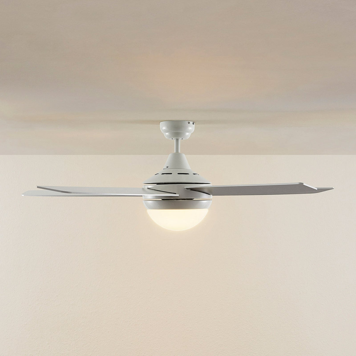 Lindby Deckenventilator Ventilator Licht Auraya leise weiß 130 cm Lampe Leuchte - 4251911789188