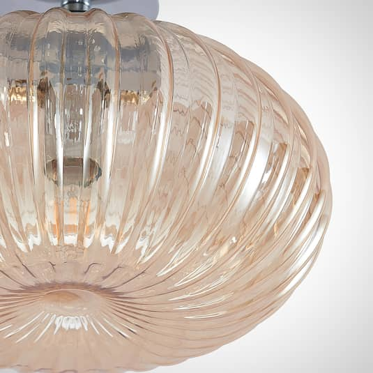 B-Ware Lindby Defne Deckenlampe Deckenlampe Lampe Leuchte Glaslampe Bernstein Chrom - 4251096585698