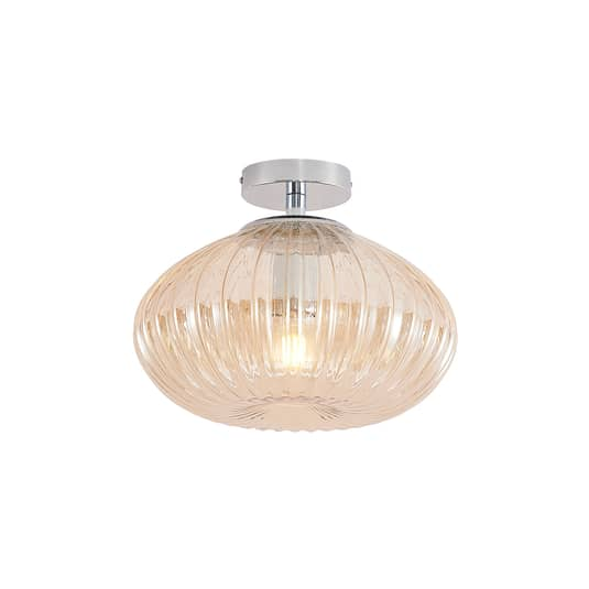 B-Ware Lindby Defne Deckenlampe Deckenlampe Lampe Leuchte Glaslampe Bernstein Chrom - 4251096585698