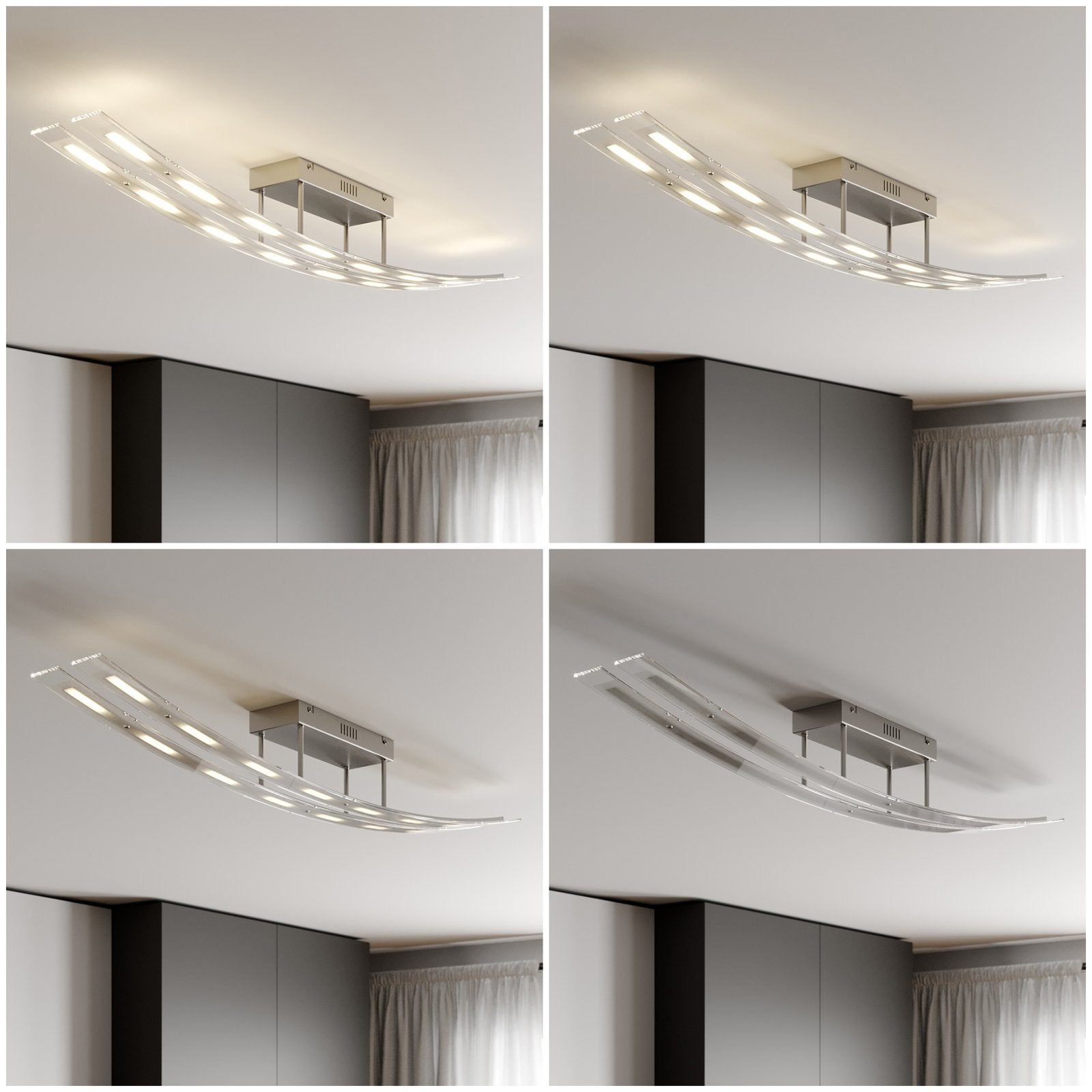 Lindby Deckenleuchte Deckenspot LED Jarda Glas dimmbar Lampe Leuchte 134cm - 4251096526950