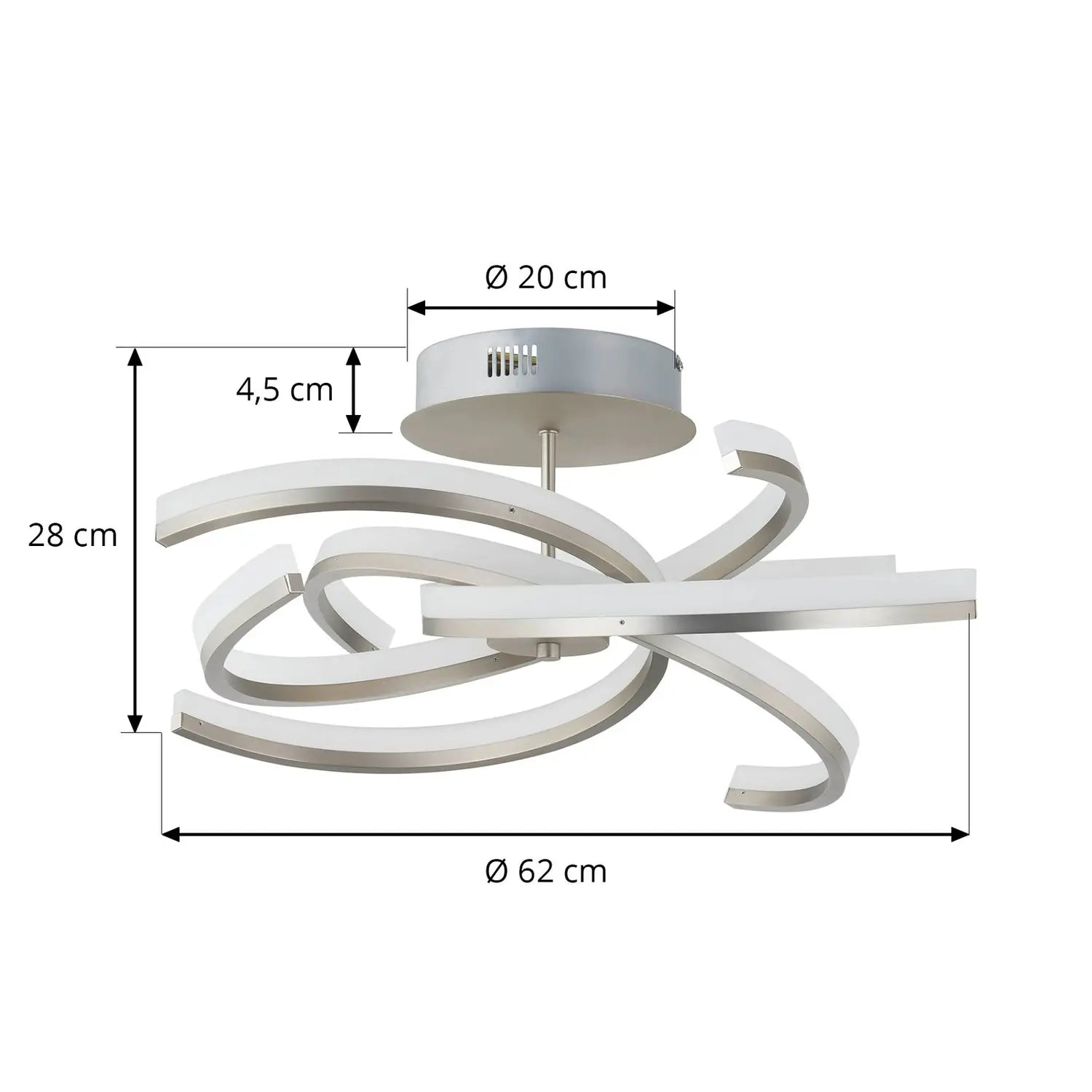 B-Ware Lindby Divalis Led Deckenlampe Deckenleuchte Stepdim Nickel Siehe Text/Foto - 4251911760033