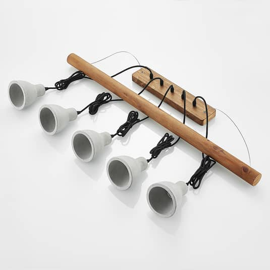 B-Ware Lindby Dorte Hängeleuchte Hängeleuchte Lampe Leuchte Aus Holz Und Beton Dunkel - 4251096584226