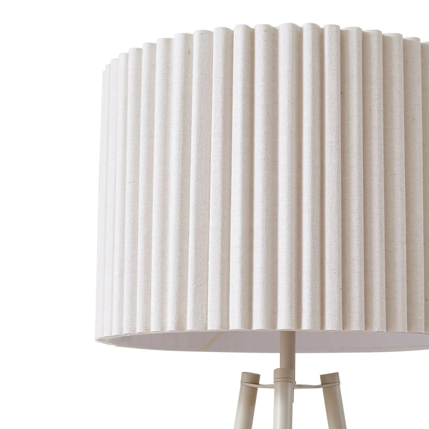 B-Ware Lindby Stehlampe Standlampe Libbie Leinen Cremefarben Dreibein Wohnzimmerlampe