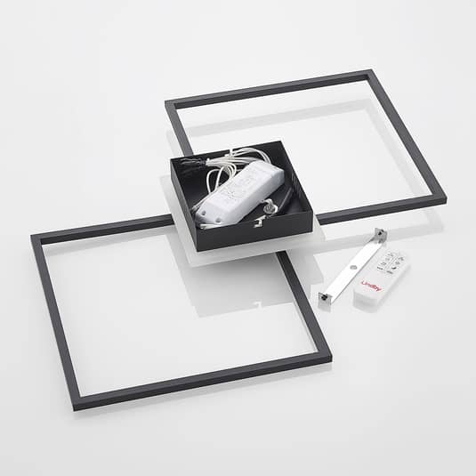 Lindby Deckenlampe Deckenleuchte LED RGB dimmbar schwarz Fernbedienung Kunststof - 4251911726640