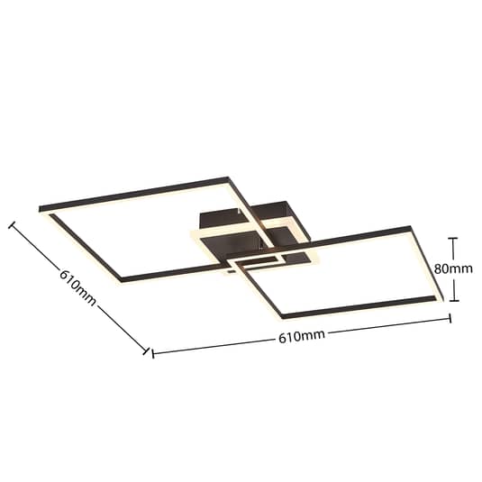 Lindby Deckenlampe Deckenleuchte LED RGB dimmbar schwarz Fernbedienung Kunststof - 4251911726640