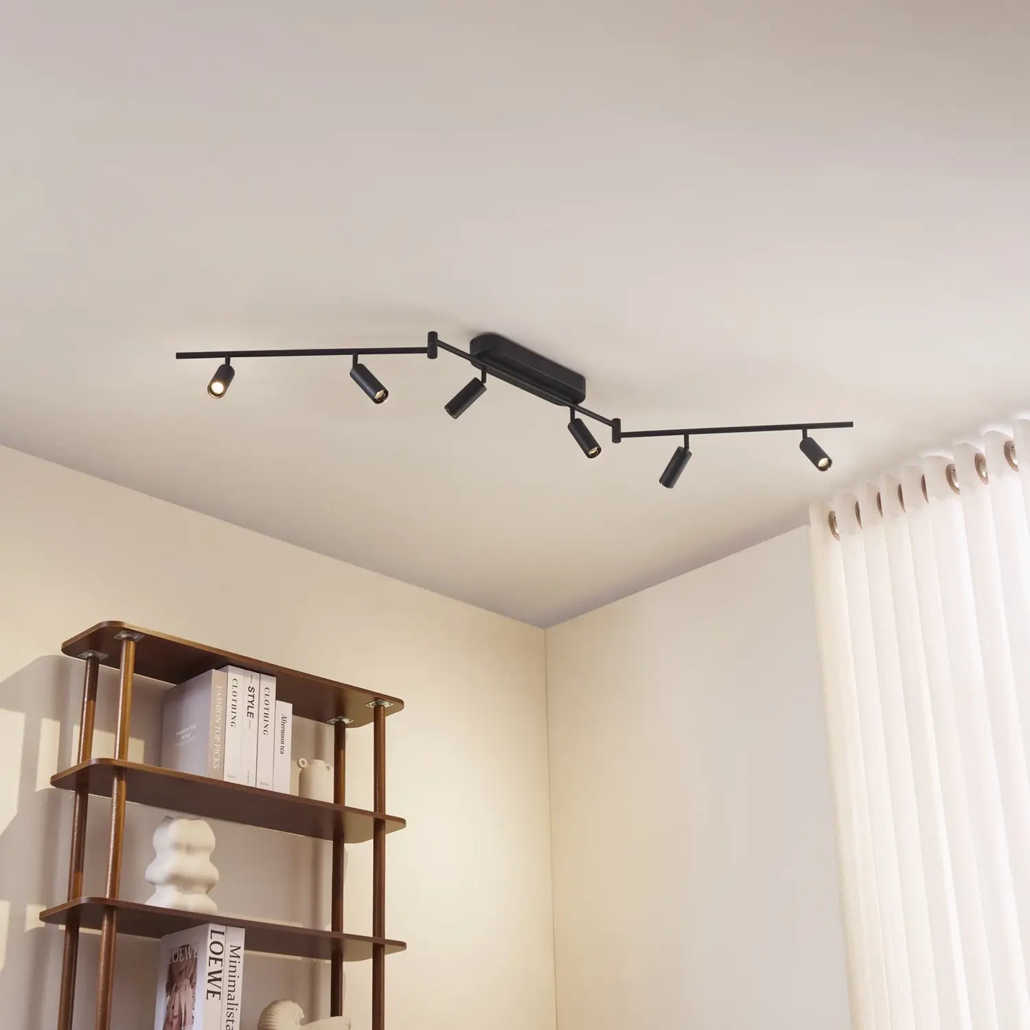 B-Ware Lindby Deckenleuchte Lampe Led Schwarz Matt Spots Eldrin 6 Flammig 152 Cm Ra90 - 4255830903236