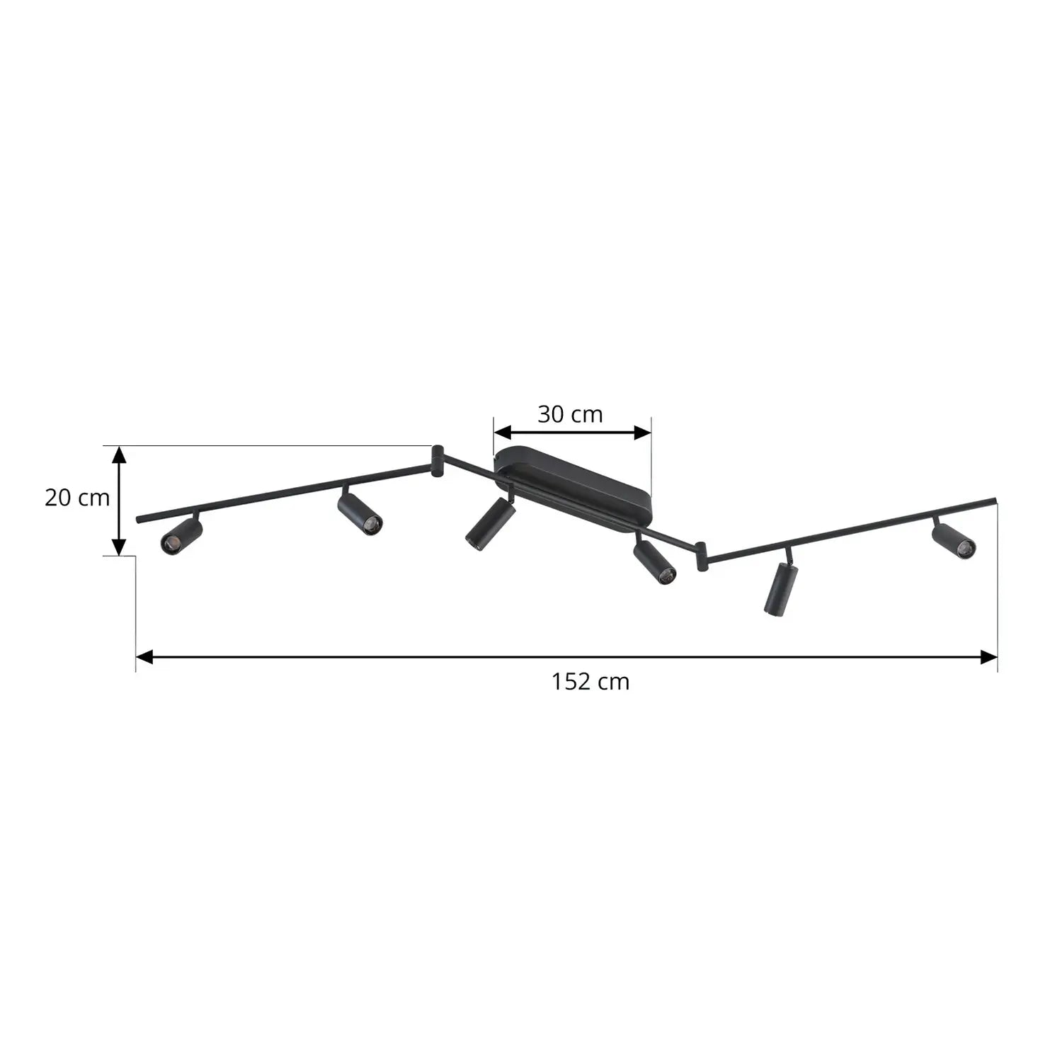 B-Ware Lindby Deckenleuchte Lampe Led Schwarz Matt Spots Eldrin 6 Flammig 152 Cm Ra90 - 4255830903236