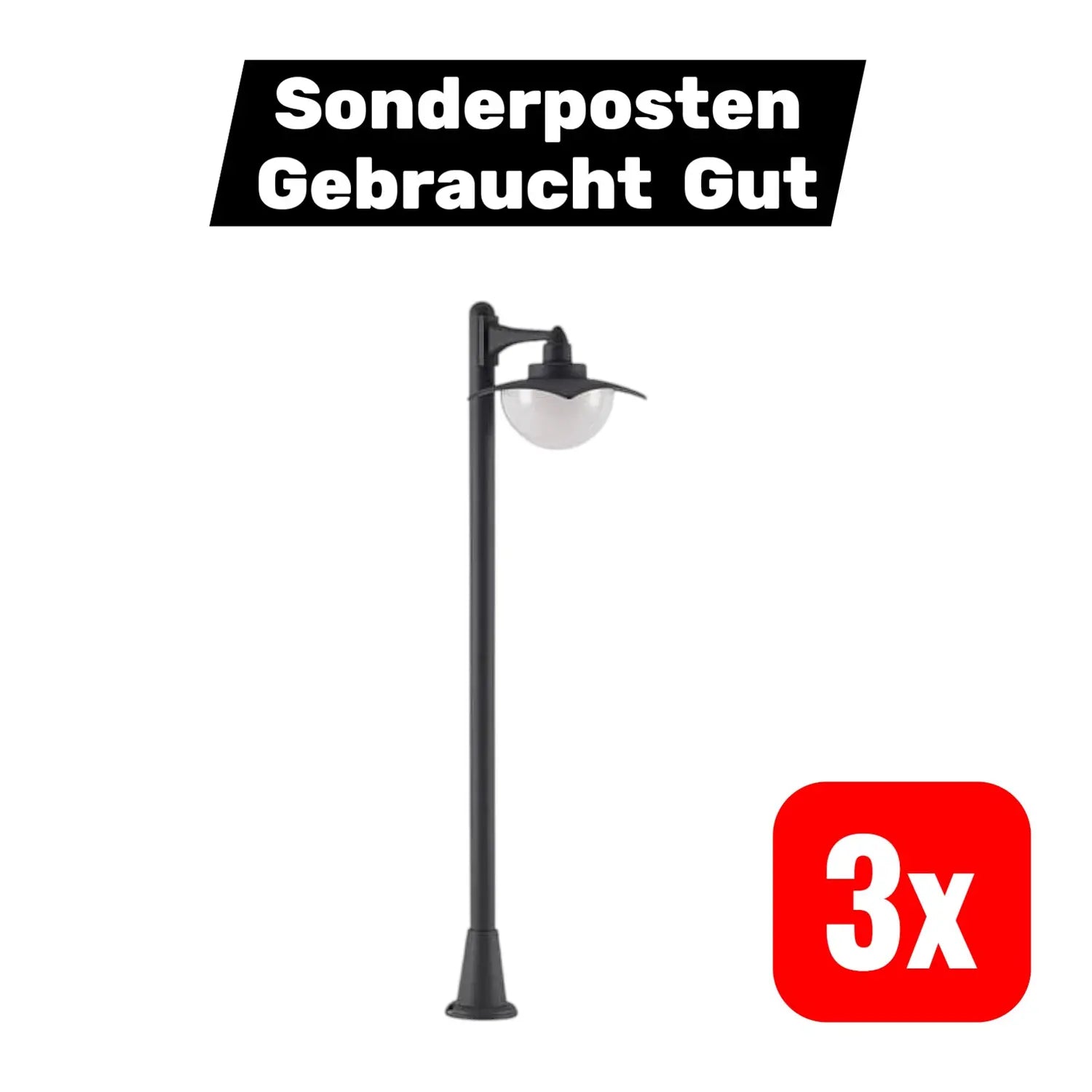 B-Ware Lindby Elinda Wegeleuchte Sockelleuchte Sockellampe Leuchte Lampe E27 3 Stück - 4251911704013