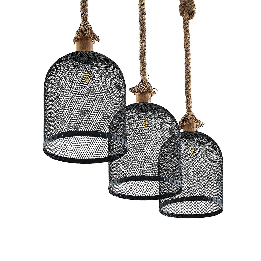 Lindby Epori Pendelleuchte Hängeleuchte Hanfseil 3 Flammig Esszimmerlampe B-Ware - 4251911711257