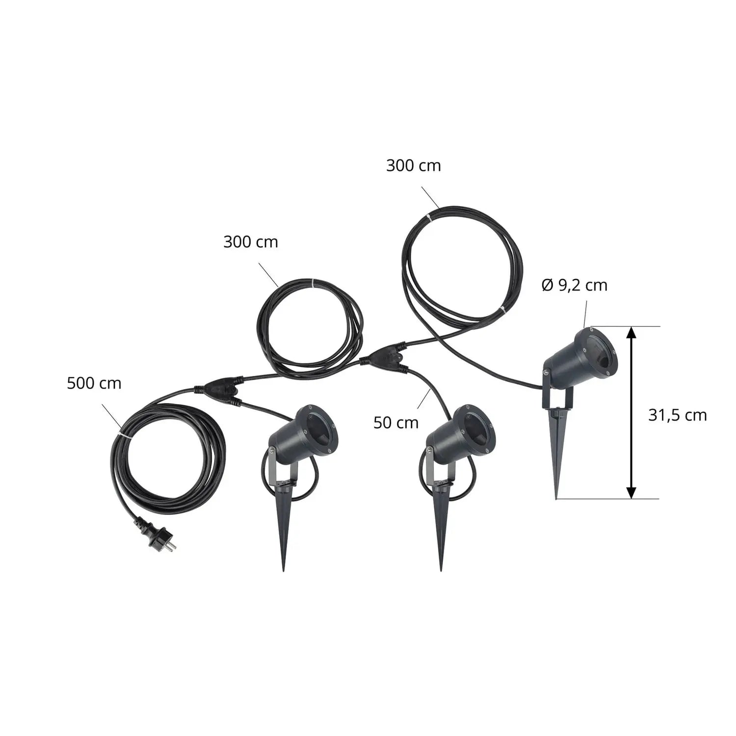 B-Ware Lindby Erdspießstrahler Gartenstrahler Nielas Anthrazit Set Stecker Außenbereich - 4255830909573