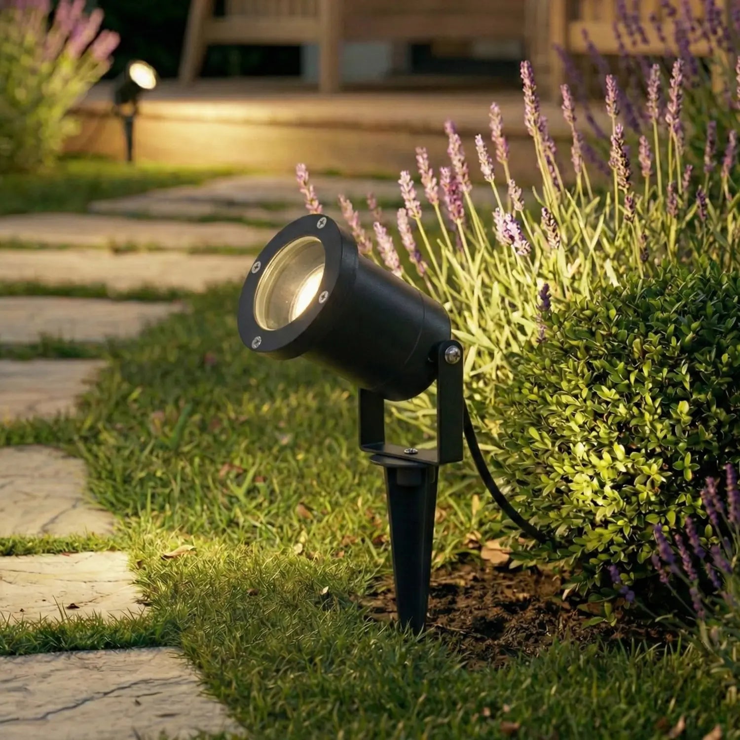 B-Ware Lindby Erdspießstrahler Gartenstrahler Nielas Anthrazit Set Stecker Außenbereich - 4255830909573