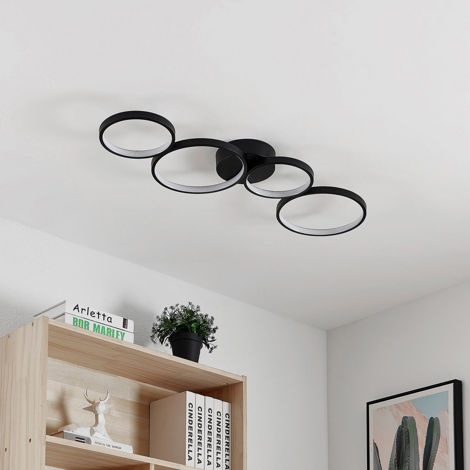 B-Ware Lindby Evengeline Led Deckenlampe Deckenlampe Lampe Leuchte 35 W Alu Schwarz