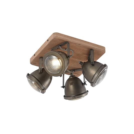 Lindby Farovi Deckenspot Deckenlampe Deko-Deckenlampe GU10 schwarz vierflammig - 4251096596137