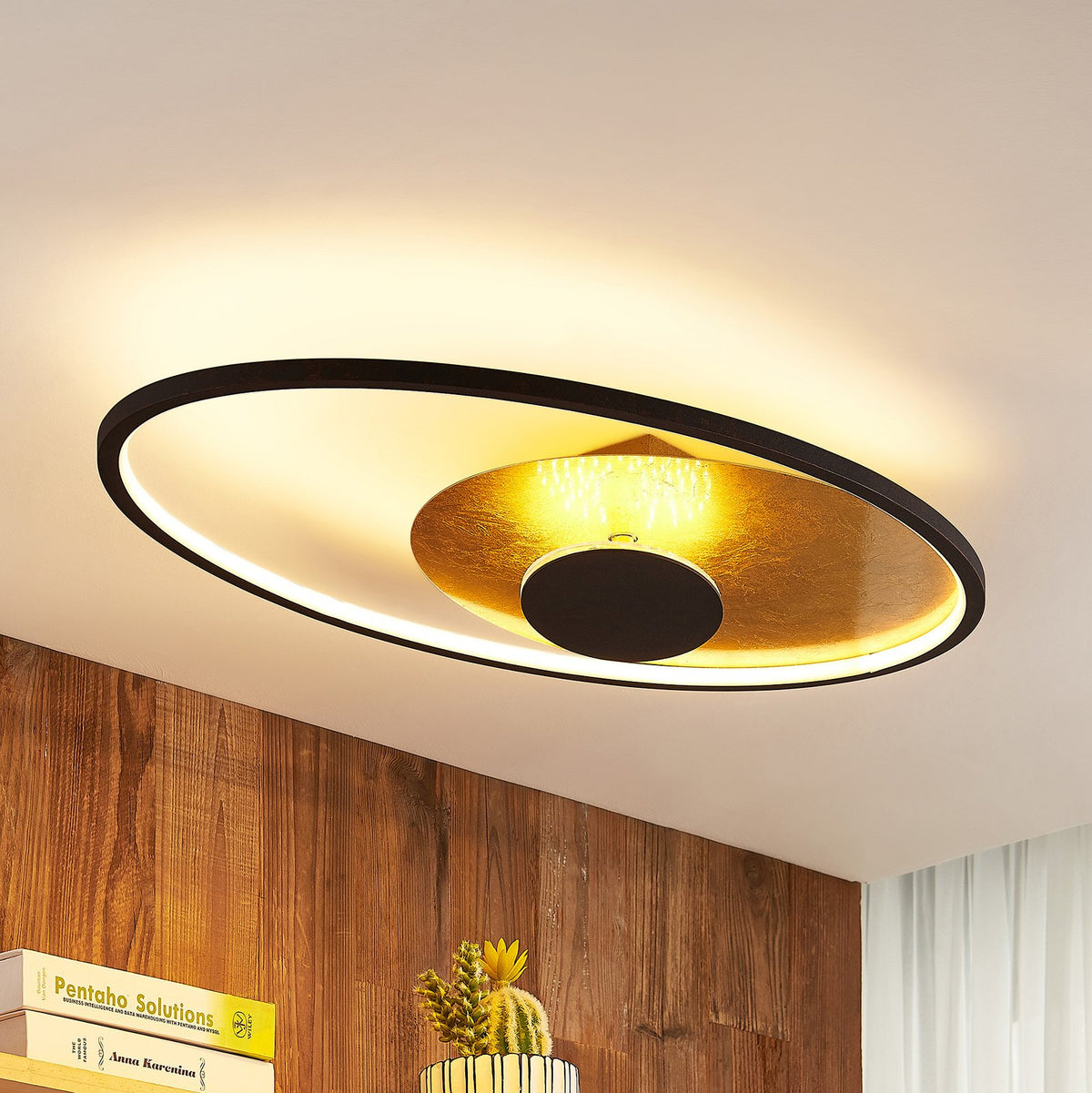 Lindby Deckenleuchte Lampe LED Feival Dimmbar Wandschalter rost gold Metall - 4251096587807