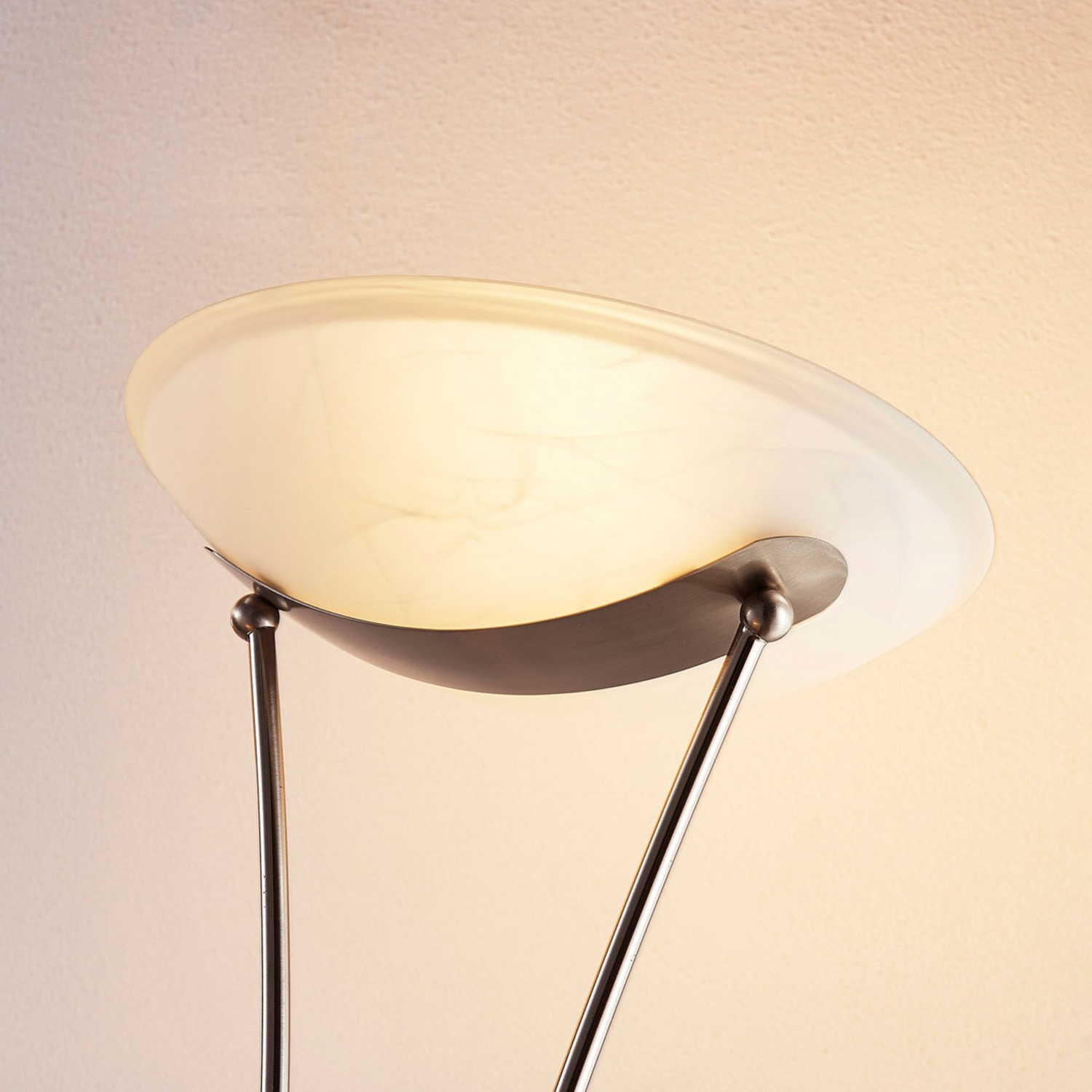 B-Ware Lindby Felicia Deckenfluter Stehleuchte Stehlampe Lampe Leuchte Leselampe Nickel