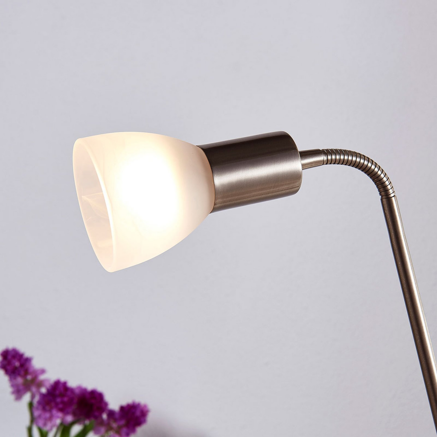 B-Ware Lindby Felicia Deckenfluter Stehleuchte Stehlampe Lampe Leuchte Leselampe Nickel