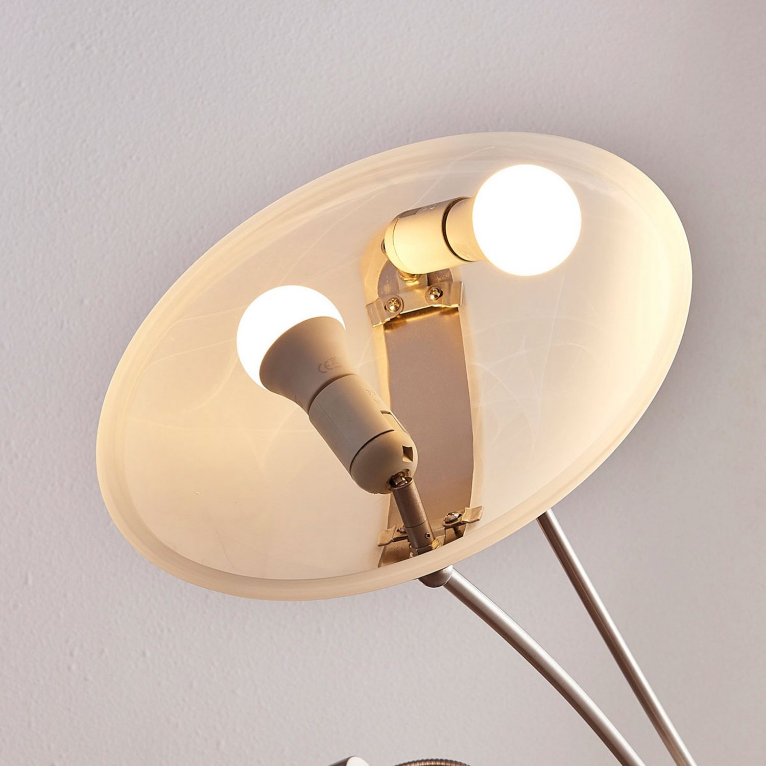 B-Ware Lindby Felicia Deckenfluter Stehleuchte Stehlampe Lampe Leuchte Leselampe Nickel