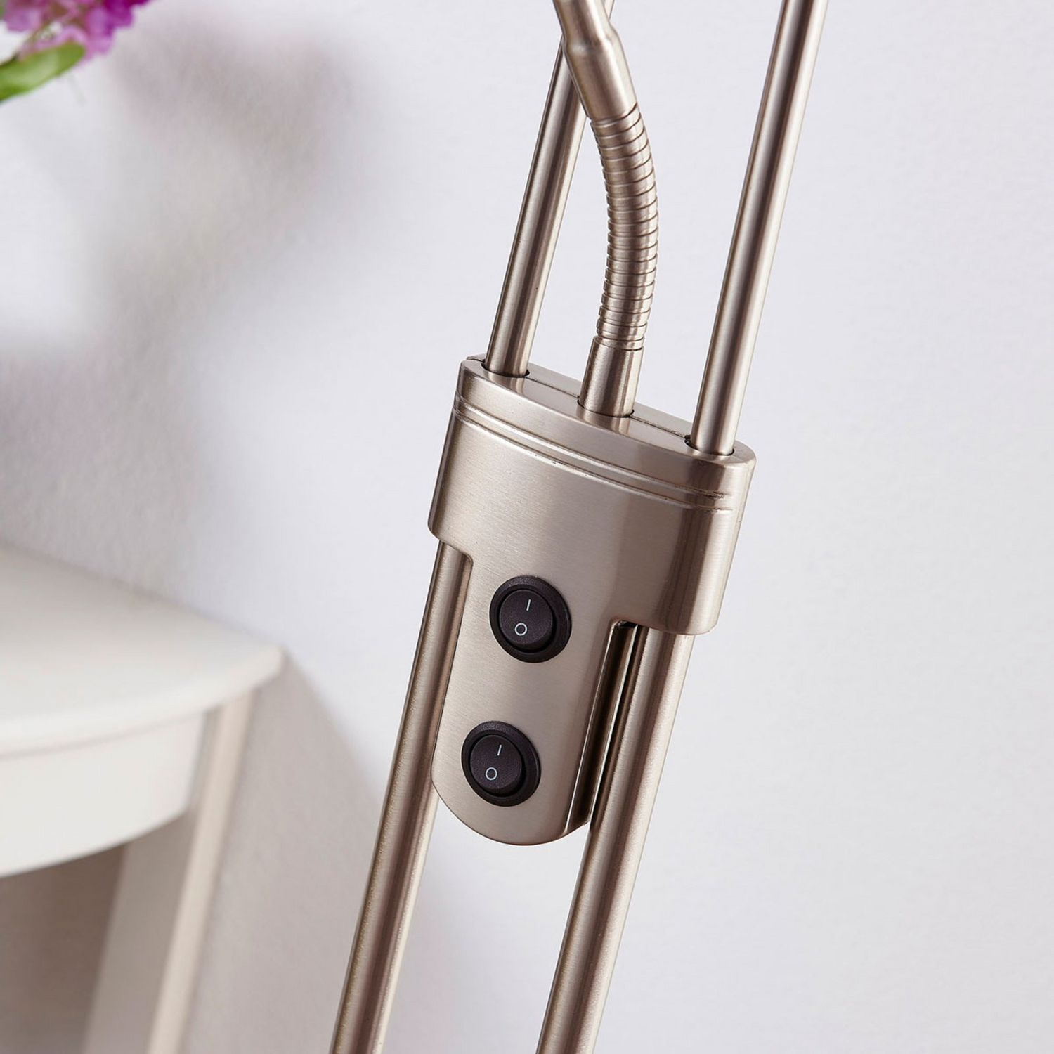 B-Ware Lindby Felicia Deckenfluter Stehleuchte Stehlampe Lampe Leuchte Leselampe Nickel