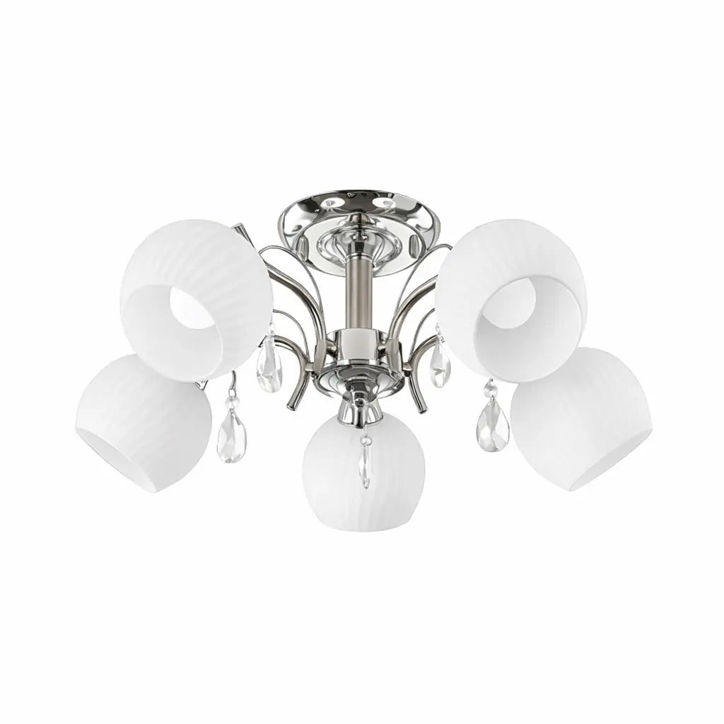 B-Ware Lindby Feodora Deckenlampe Deckenleuchte Lampe Leuchte Kronleuchter Weiß Chrom