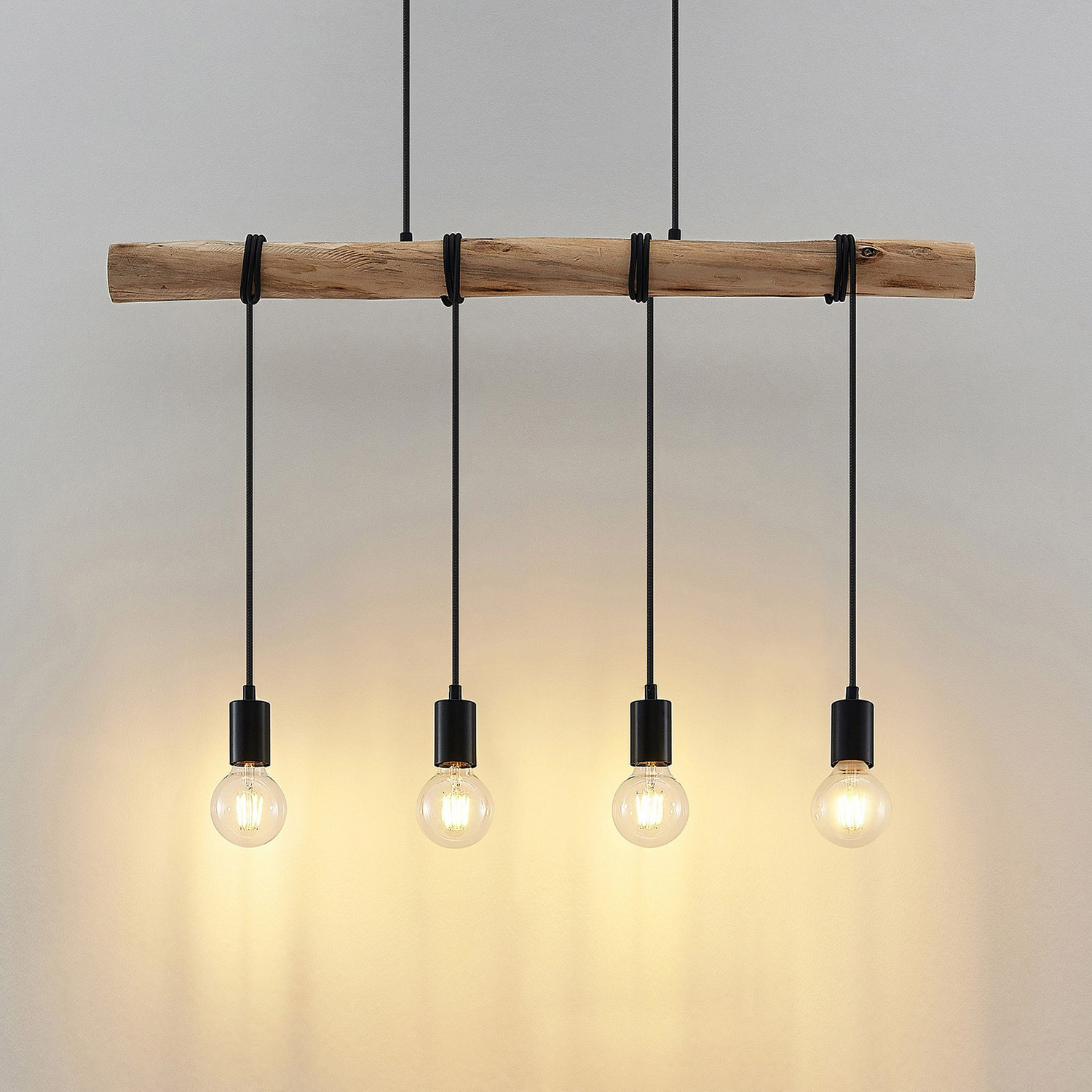 B-Ware Lindby Ferris Hängeleuchte Hängelampe Pendelleuchte Deckenlampe Holz 4 Fl. 557
