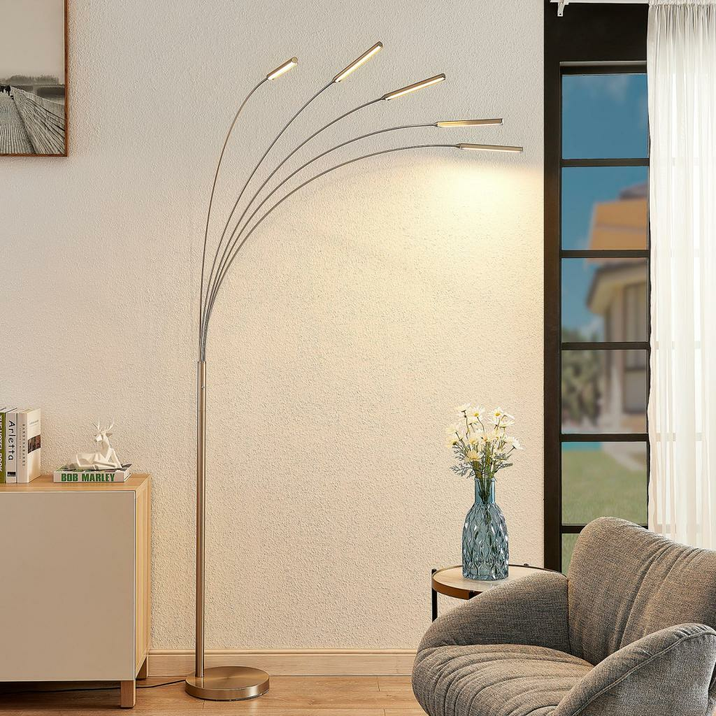 B-Ware Lindby Feska Led Stehleuchte Stehlampe Standleuchte Lampe Leuchte Led Silber - 4251096582819